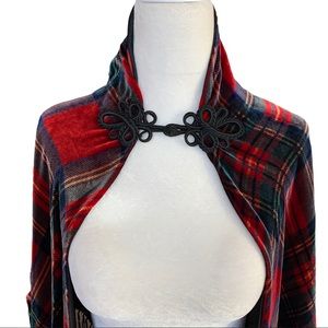 Ralph Lauren Plaid Velvet Cape